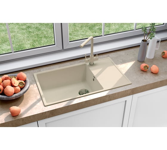 Кухонная мойка ULGRAN Quartz Prima песок 860-10