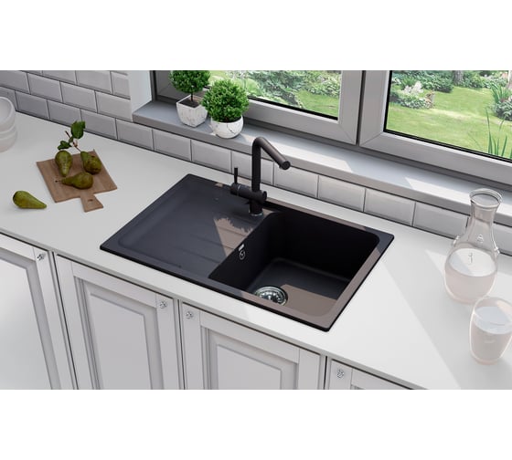 Кухонная мойка ULGRAN Quartz Gerda бетон 780-05