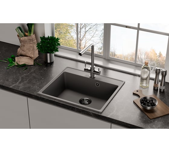 Кухонная мойка ULGRAN Quartz Forte песок 580-10