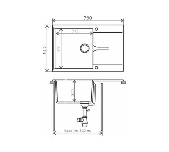 Кухонная мойка Polygran цвет песочный Gals -760 № 302