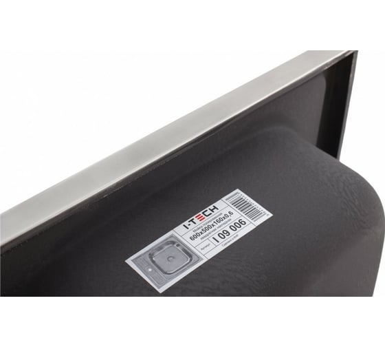 Мойка I-TECH квадратная, накладная, 600x500x160x0,6 полированная I 09 006