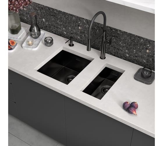 Кухонная мойка Reflexion home Como оружейная сталь RX2022BL
