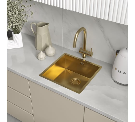 Кухонная мойка Reflexion home Como брашированное золото RX2044GD