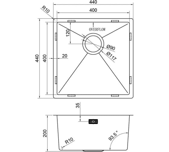 Кухонная мойка Reflexion home Como брашированное золото RX2044GD