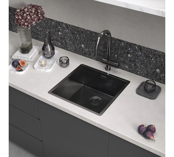Кухонная мойка Reflexion home Como оружейная сталь RX2044BL
