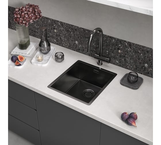 Кухонная мойка Reflexion home Como оружейная сталь RX2038BL