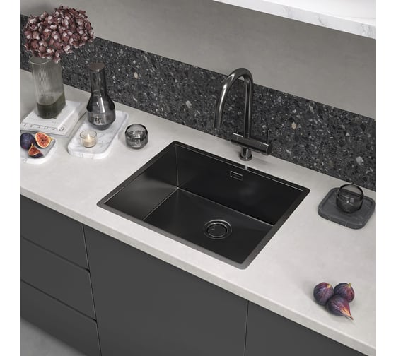 Кухонная мойка Reflexion home Como оружейная сталь RX2054BL