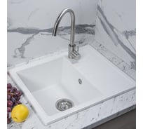 Кухонная мойка Reflexion home Plato c крылом, 570x460 мм, белый RX1457WH