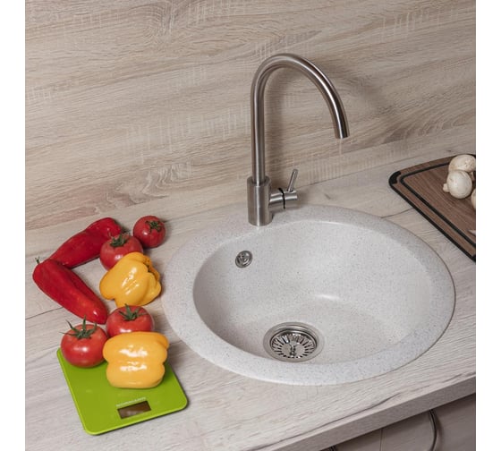 Кухонная мойка Reflexion home Core круглая, 505x190 мм, олово RX1350TN 1