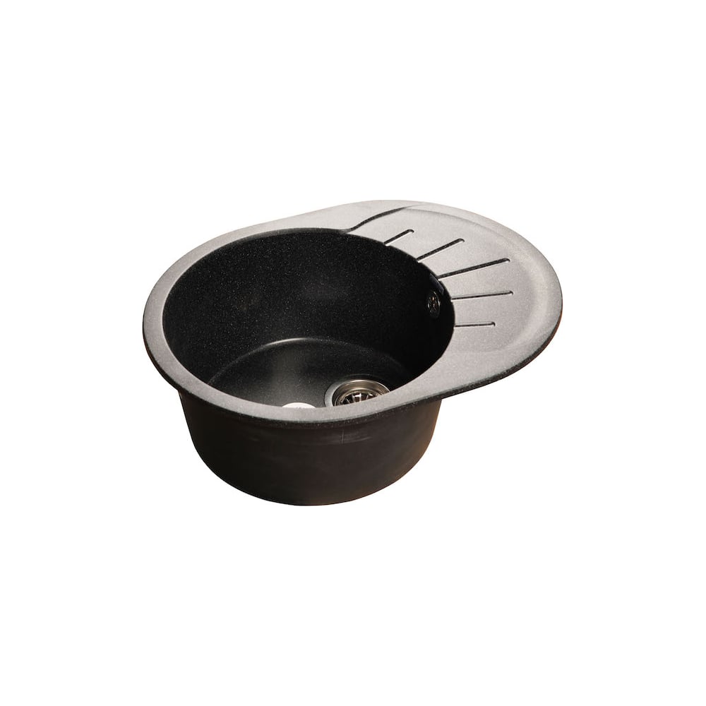 Композитная мойка GRANFEST Rondo GF-R580L 579х445 черный 308, круглая с ...