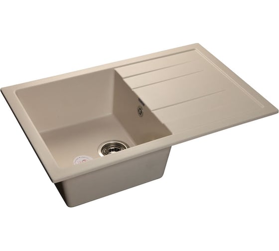 Композитная мойка GRANFEST Quadro GF-Q780L 780х500 мм, бежевый 328, с крылом 430556