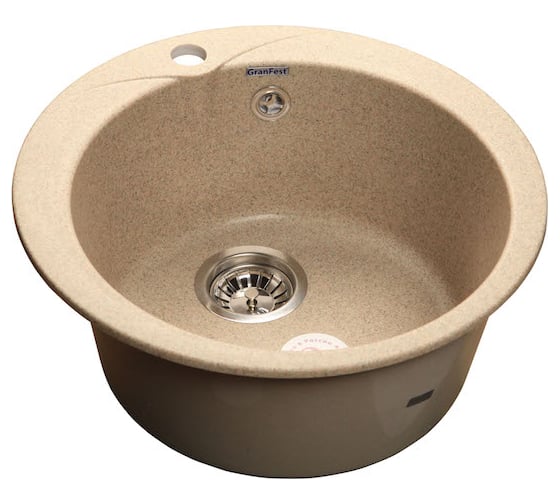Композитная мойка GRANFEST Rondo GF-R480 D475 песочный 302, круглая 432575