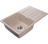 Композитная мойка GRANFEST SMART GF-SM680L 681х433 песок, прямоугольная с крылом 462033