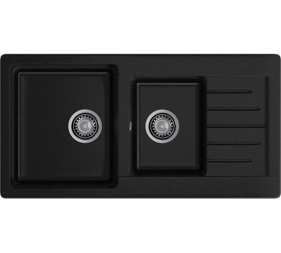 Композитная мойка GRANFEST Practic GF-P980KL 980х510 мм, черный 308, 2-секц. 429645