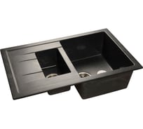 Композитная мойка GRANFEST Quadro GF-Q775KL 775х500 мм, черный 308, с крылом 422770