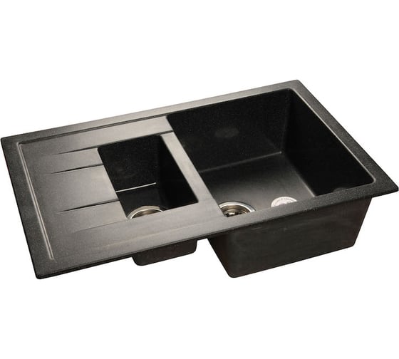 Композитная мойка GRANFEST Quadro GF-Q775KL 775х500 мм, черный 308, с крылом 422770 1
