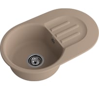 Композитная мойка GRANFEST SMART GF-SM685L 681х433 мм, песочный, овальная с крылом 462036