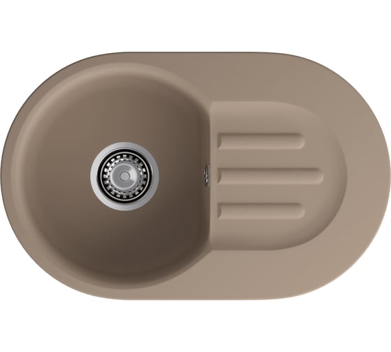 Композитная мойка GRANFEST SMART GF-SM685L 681х433 мм, песочный, овальная с крылом 462036