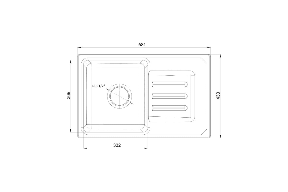 Мойка врезная granfest smart gf sm430