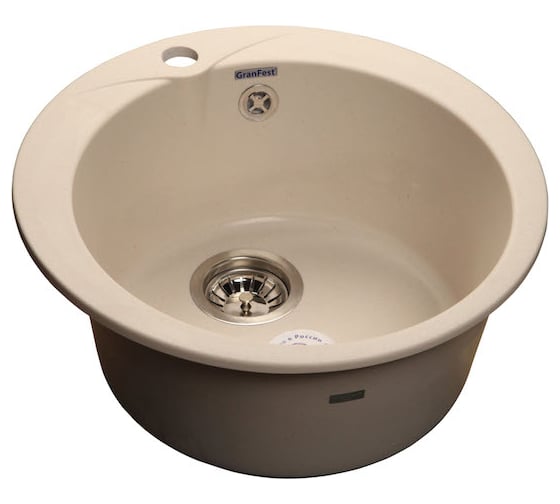Композитная мойка GRANFEST Rondo GF-R480 D475 белый 331, круглая 432574