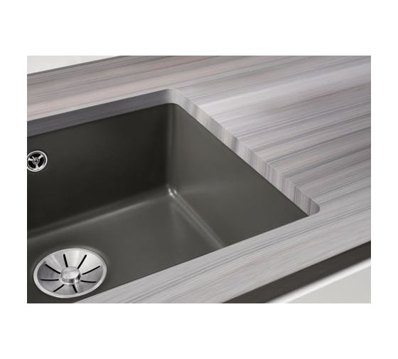 Мойка Blanco SUBLINE 500 U керамика, черный PuraPlus с отводной арматурой InFino 523740