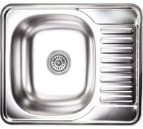 Мойка из нержавеющей стали AKS прямоугольная, одночашевая, 580х480 мм, декорированный хром, врезная, 0.8 мм 10993