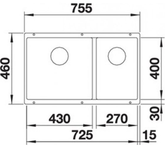 Мойка Blanco SUBLINE 430 270 U SILGRANIT PuraDur InFino 523151