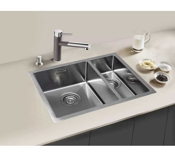 Кухонная мойка из нержавеющей стали Grandex AQUA PROLINE 58, 58.5x45x20 300208