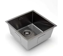 Кухонная мойка из нержавеющей стали Grandex AQUA с PVD покрытием PROLINE 44 ANTHRACITE, 44x44x20,3 3034133