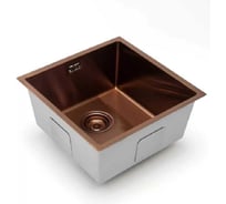 Кухонная мойка из нержавеющей стали Grandex AQUA с PVD покрытием PROLINE 44 COPPER, 44x44x20 3034132