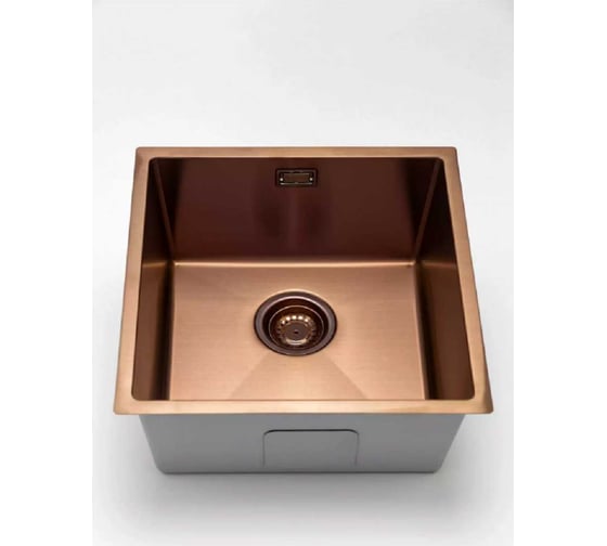 Кухонная мойка из нержавеющей стали Grandex AQUA с PVD покрытием PROLINE 44 COPPER, 44x44x20 3034132