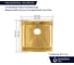 Кухонная мойка из нержавеющей стали Grandex AQUA с PVD покрытием PROLINE 44 GOLD, 44x44x20 3034131 3