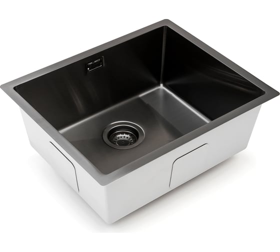 Кухонная мойка из нержавеющей стали Grandex AQUA с PVD покрытием PROLINE 55 ANTHRACITE, 55x45x20,3 3002063
