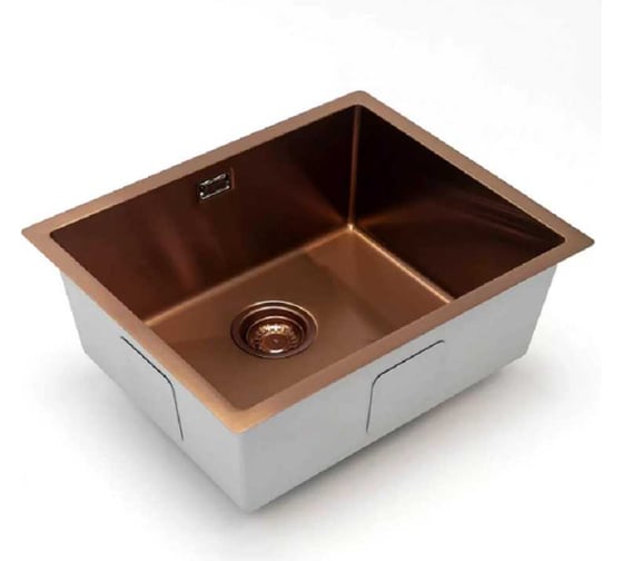 Кухонная мойка из нержавеющей стали Grandex AQUA с PVD покрытием PROLINE 55 COPPER, 55x45x20,3 3002062