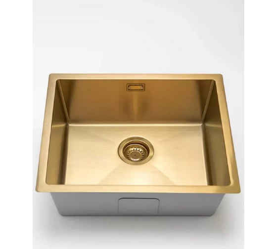 Кухонная мойка из нержавеющей стали Grandex AQUA с PVD покрытием PROLINE 55 GOLD, 55x45x20 3002061 1