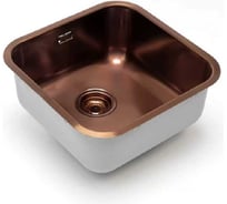 Кухонная мойка из нержавеющей стали Grandex AQUA с PVD покрытием SELECT 44 COPPER, 44,5x44,5x18,5 2003332