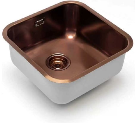 Кухонная мойка из нержавеющей стали Grandex AQUA с PVD покрытием SELECT 44 COPPER, 44,5x44,5x18,5 2003332