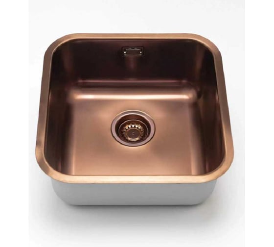 Кухонная мойка из нержавеющей стали Grandex AQUA с PVD покрытием SELECT 44 COPPER, 44,5x44,5x18,5 2003332
