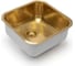 Кухонная мойка из нержавеющей стали Grandex AQUA с PVD покрытием SELECT 44 GOLD, 44.5x44.5x18.5 2003331 1