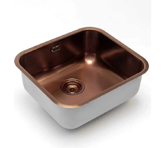 Кухонная мойка из нержавеющей стали Grandex AQUA с PVD покрытием SELECT 49 COPPER, 49,5x44,5x18,5 2003342
