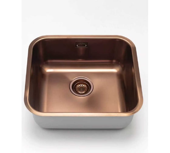 Кухонная мойка из нержавеющей стали Grandex AQUA с PVD покрытием SELECT 49 COPPER, 49,5x44,5x18,5 2003342