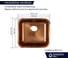 Кухонная мойка из нержавеющей стали Grandex AQUA с PVD покрытием SELECT 49 COPPER, 49,5x44,5x18,5 2003342 8