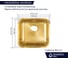 Кухонная мойка из нержавеющей стали Grandex AQUA с PVD покрытием SELECT 49 GOLD, 49,5x44,5x18,5 2003341 2