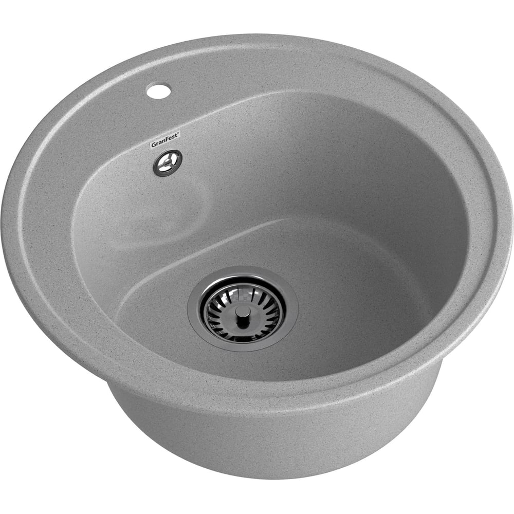 Композитная мойка GRANFEST Rondo GF-R510 508х505, круглая, серая 310 ...