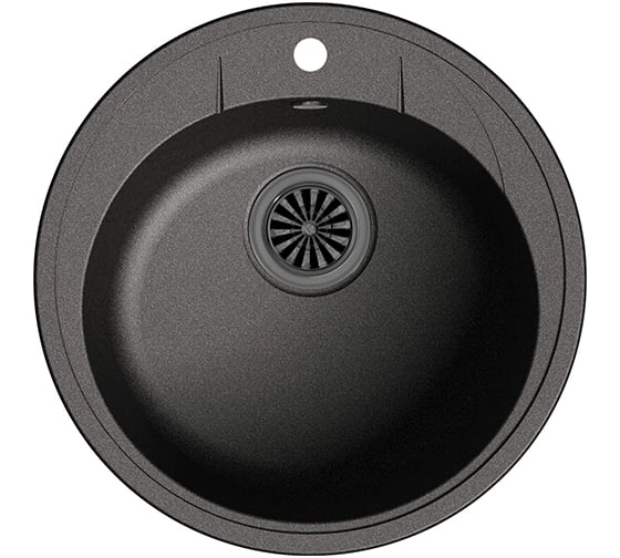 Кварцевая мойка EWIGSTEIN Elegant R45 1 чаша, D-484 мм E-R45 черный