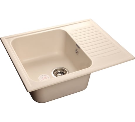 Композитная мойка GRANFEST Standart GF-S645L 645х500 Белый 331 с крылом 417594