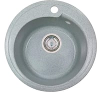 Мойка ALCORA Рондо Капри 437х437 мм, серый, с сифоном 469