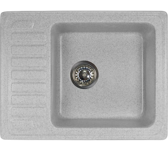 Мойка ALCORA Каро Глория 623х480 мм, серый, с сифоном 419 1