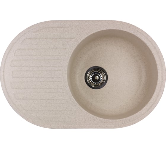 Мойка ALCORA Вэлл Каролина 740х485 мм, латте, с сифоном 424 1