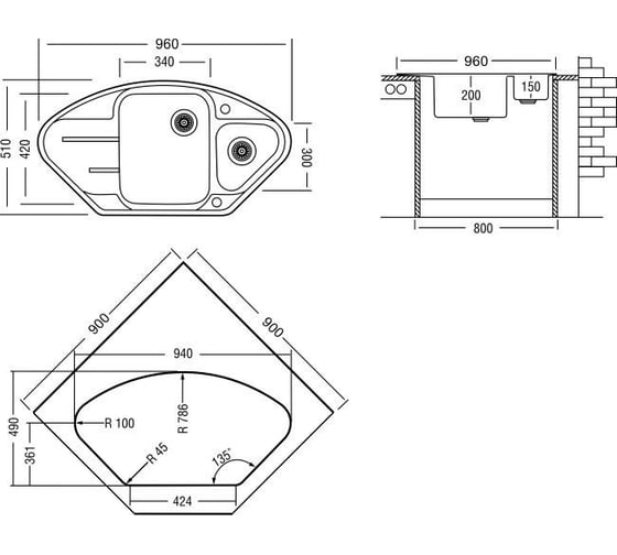 Мойка LONGRAN Lotus Croma LTG960.510 15 - 49